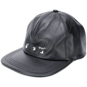 Off-White logo-print leather baseball cap